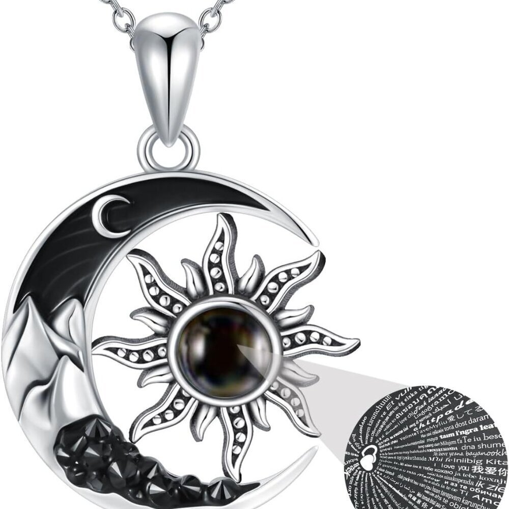 Gothic Jewelry Bat/Cat/Wolf/Dragon/Owl/Fox/Spider/Sun Pendant Sterling Silver Cr